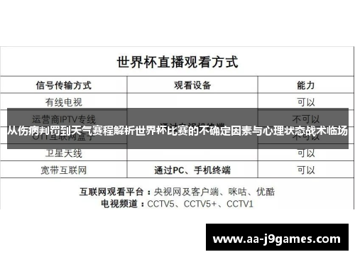 从伤病判罚到天气赛程解析世界杯比赛的不确定因素与心理状态战术临场